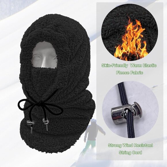 Balaclava for Women Unisex Fleece Windproof Ski Mask Cold Weather Neck Warmer - Picture 5 of 6